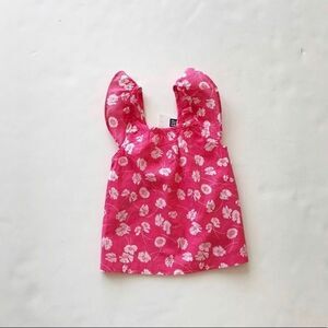 Baby Gap NWT pink floral flutter sleeve top 18-24m